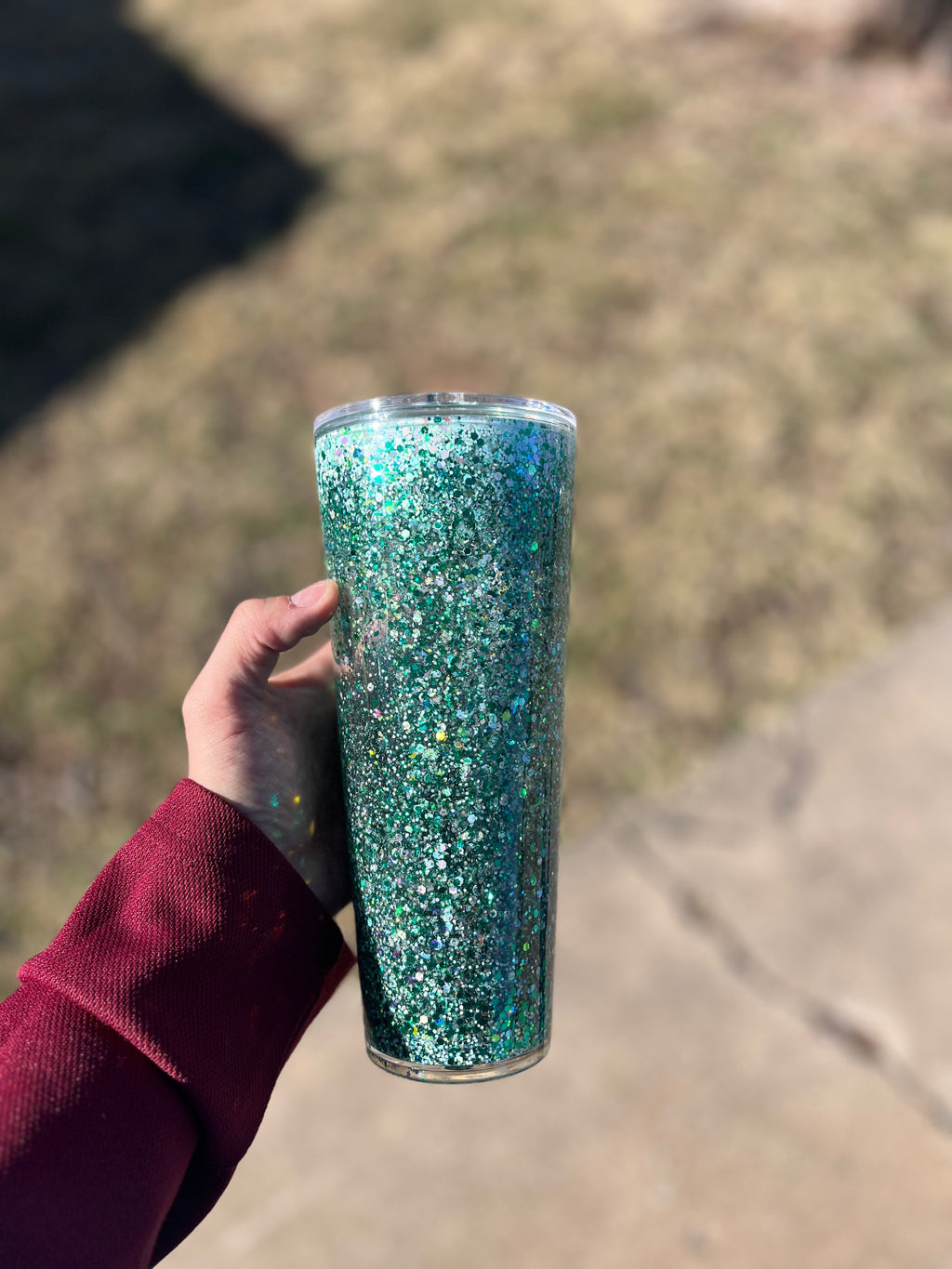 24oz GLOW Glitter Cup - Sea Lantern Green