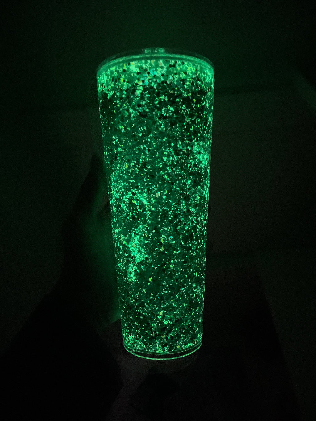 24oz GLOW Glitter Cup - Sea Lantern Green