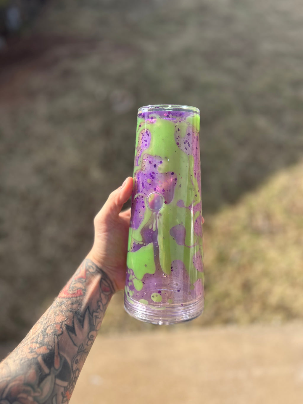 24oz Lava Cup Green/Purple