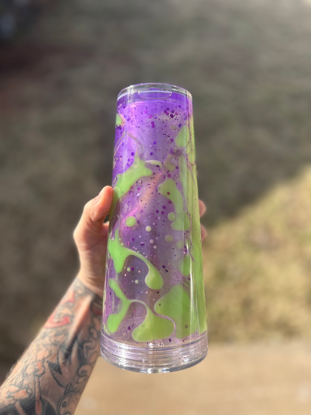 24oz Lava Cup Green/Purple