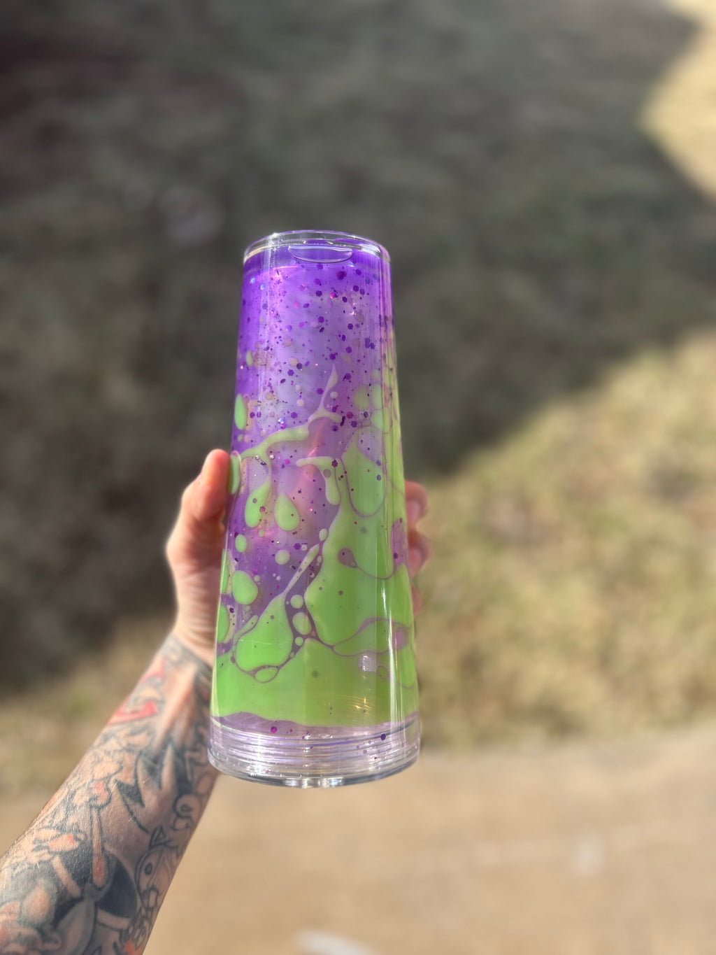 24oz Lava Cup Green/Purple