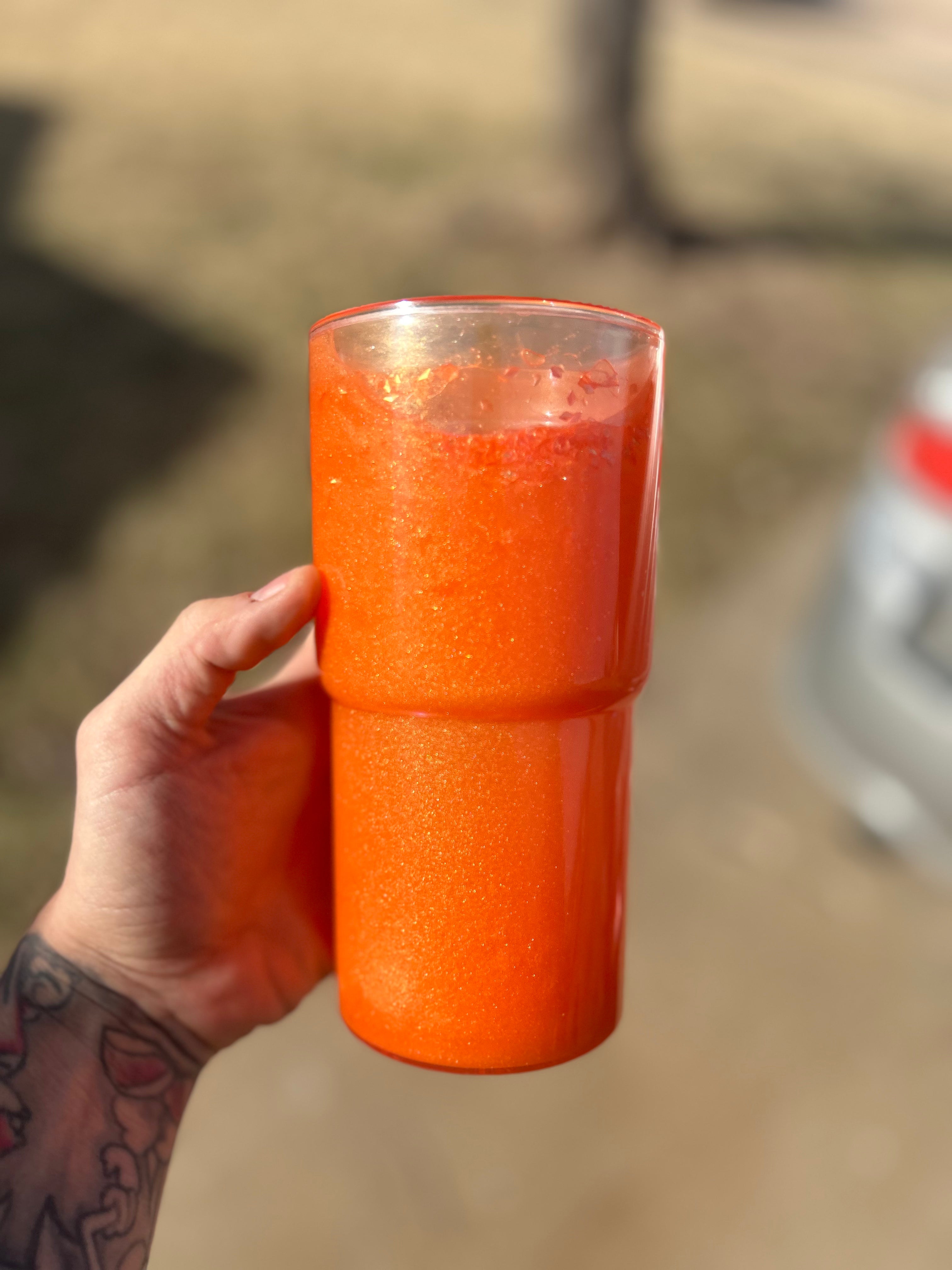 18oz Orange Mica W/Iridescent Rhombus