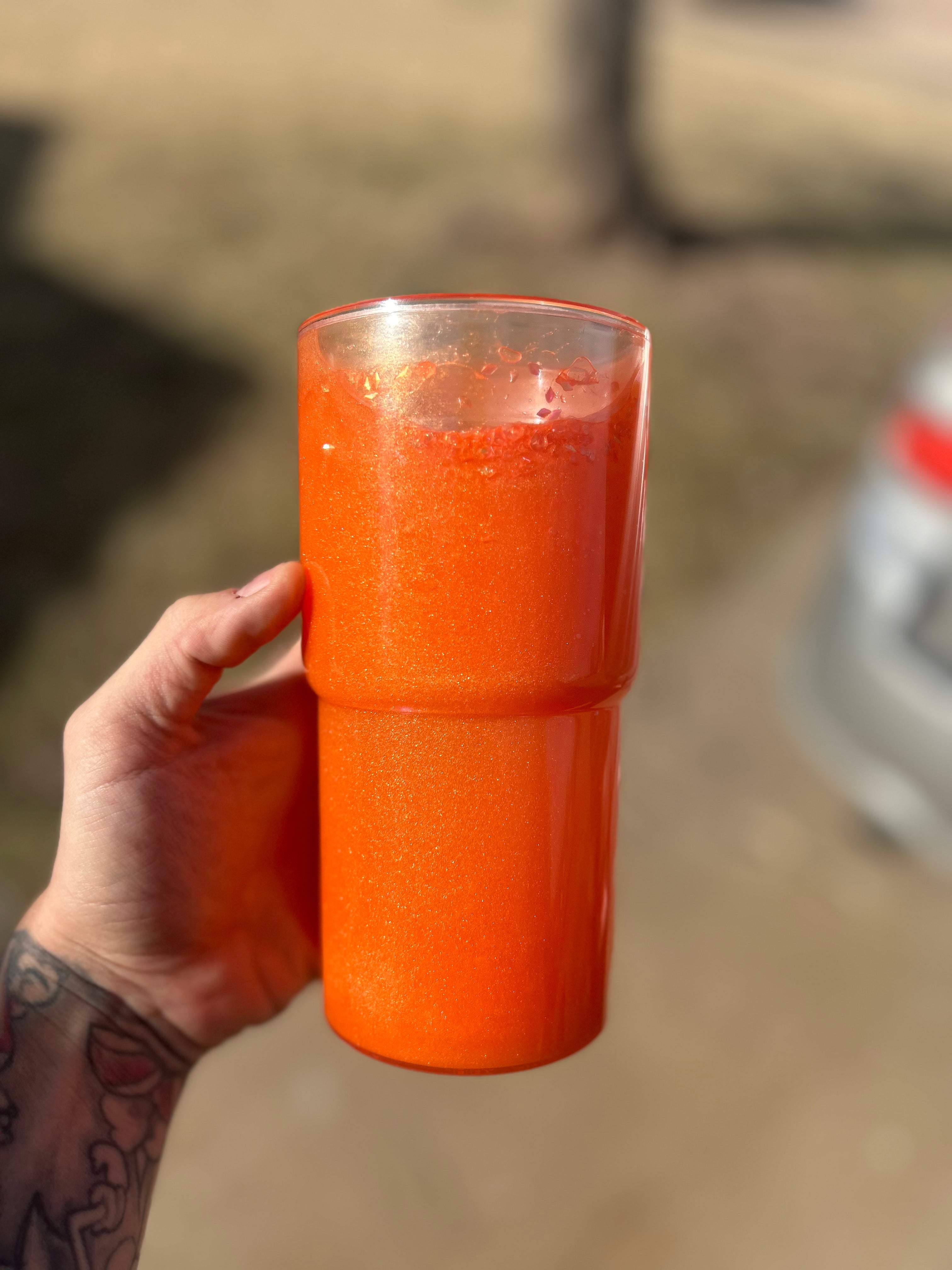 18oz Orange Mica W/Iridescent Rhombus