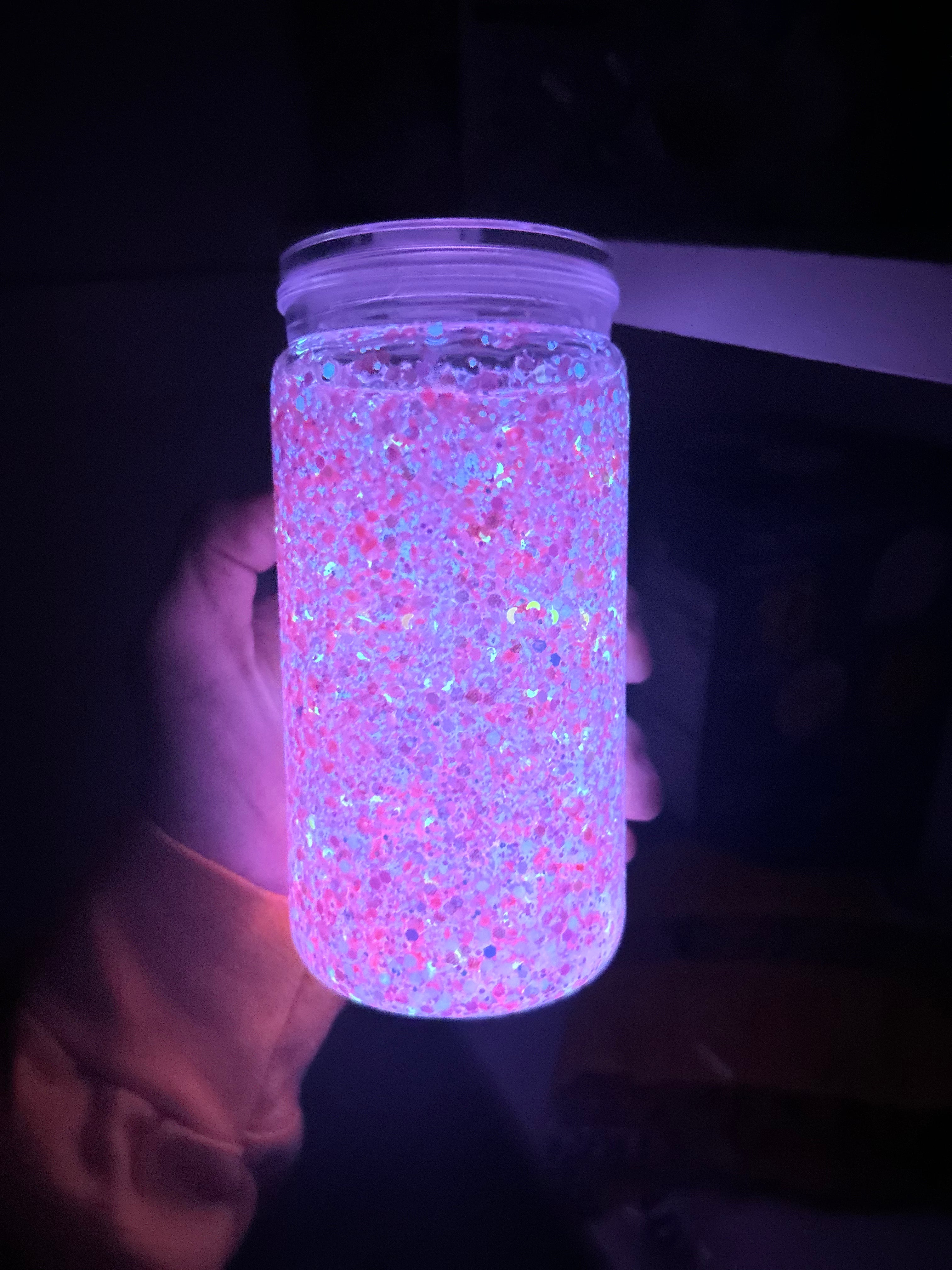 16oz Snow globe Pink Glow