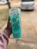 24oz Light Blue/Clear Lava Cup w/Silver Glitter
