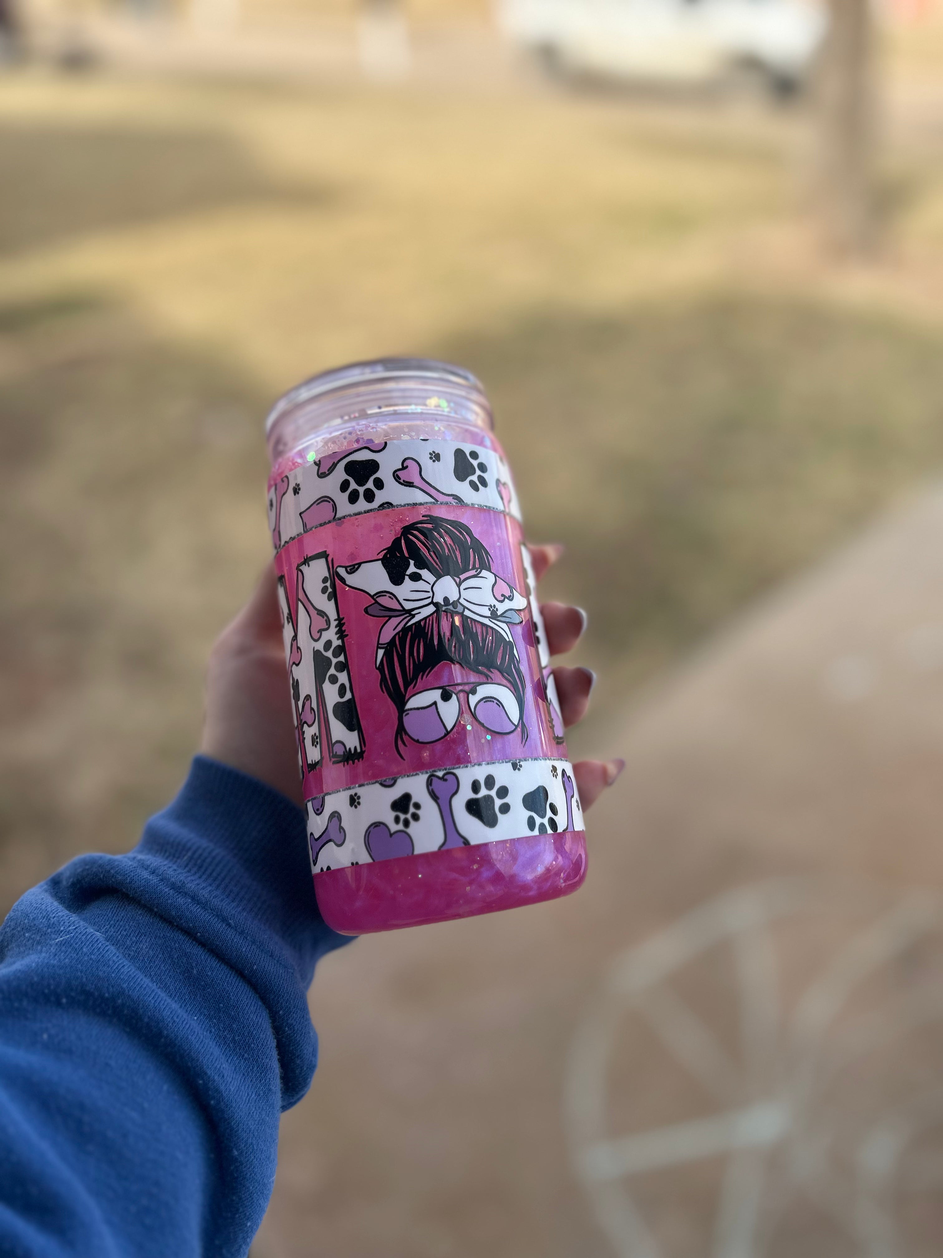 16oz GLOW Mica - Best Dog Mom